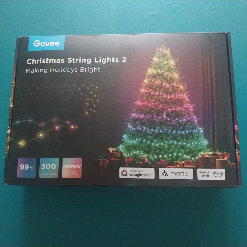 🎄 Govee Christmas String Lights 2 – 99 ft, 300 LEDs (RGBIC + Warm White) NIB